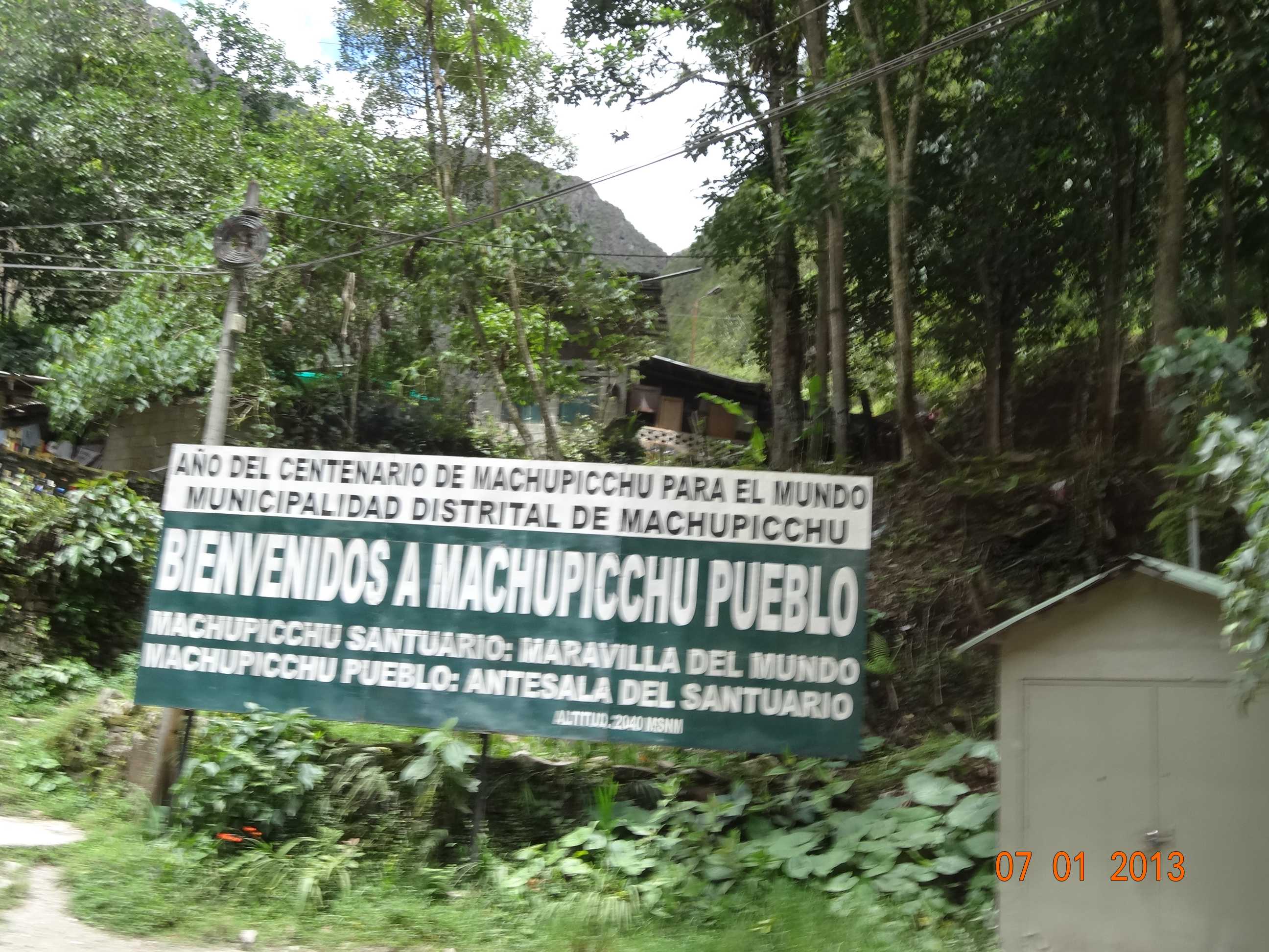 Benvindo a Machupicchu Pueblo