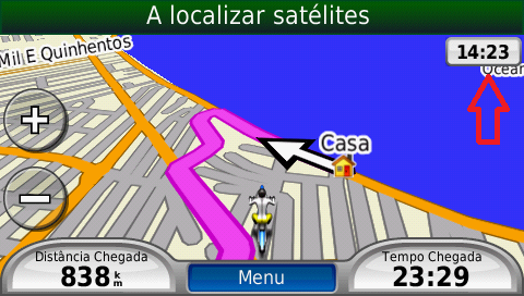 HorÃ¡rio na tela de navegaÃ§Ã£o