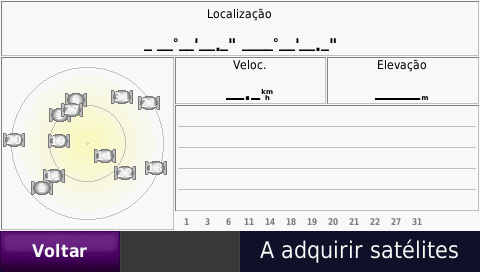 Fase inicial localizando satélites