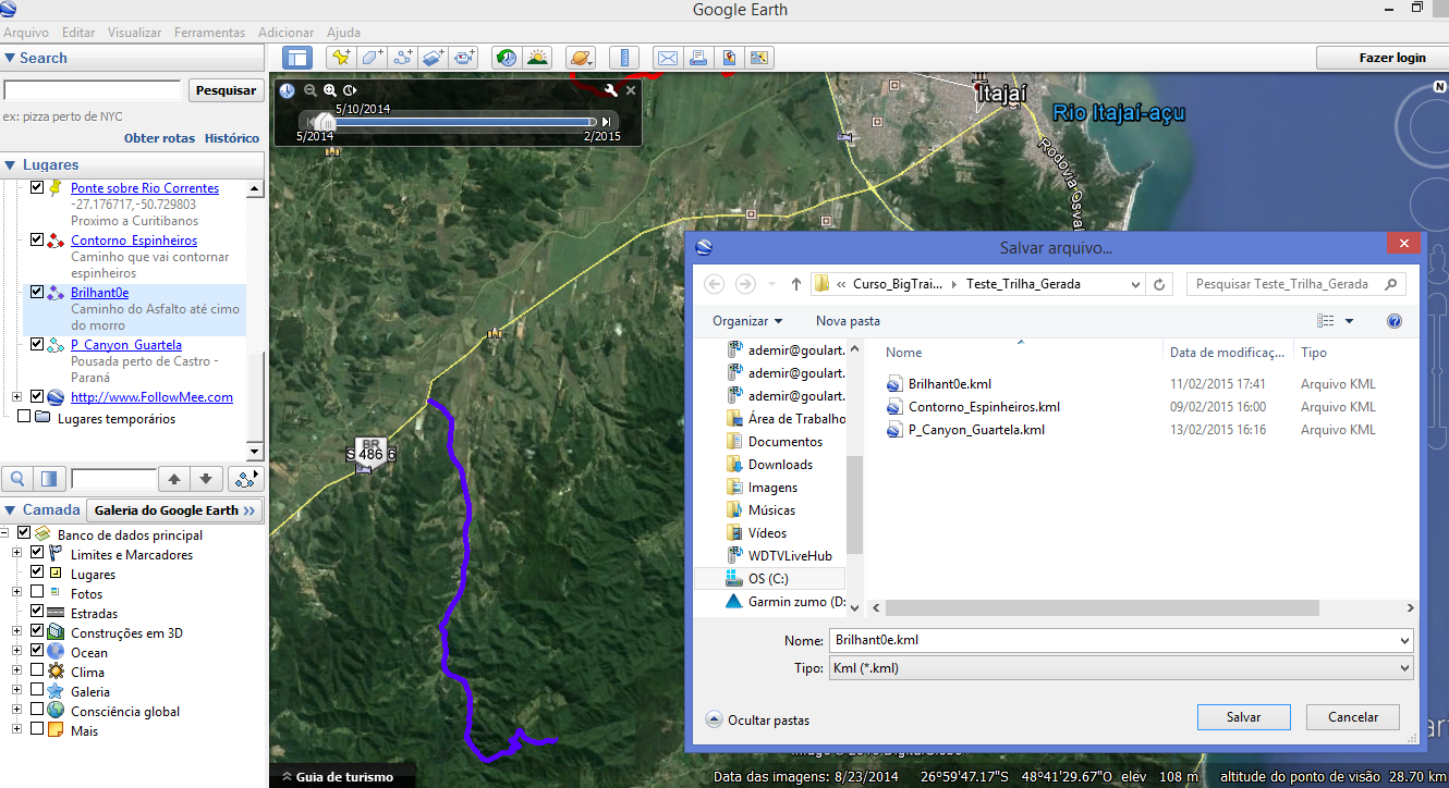 Salvar como arquivo KML
