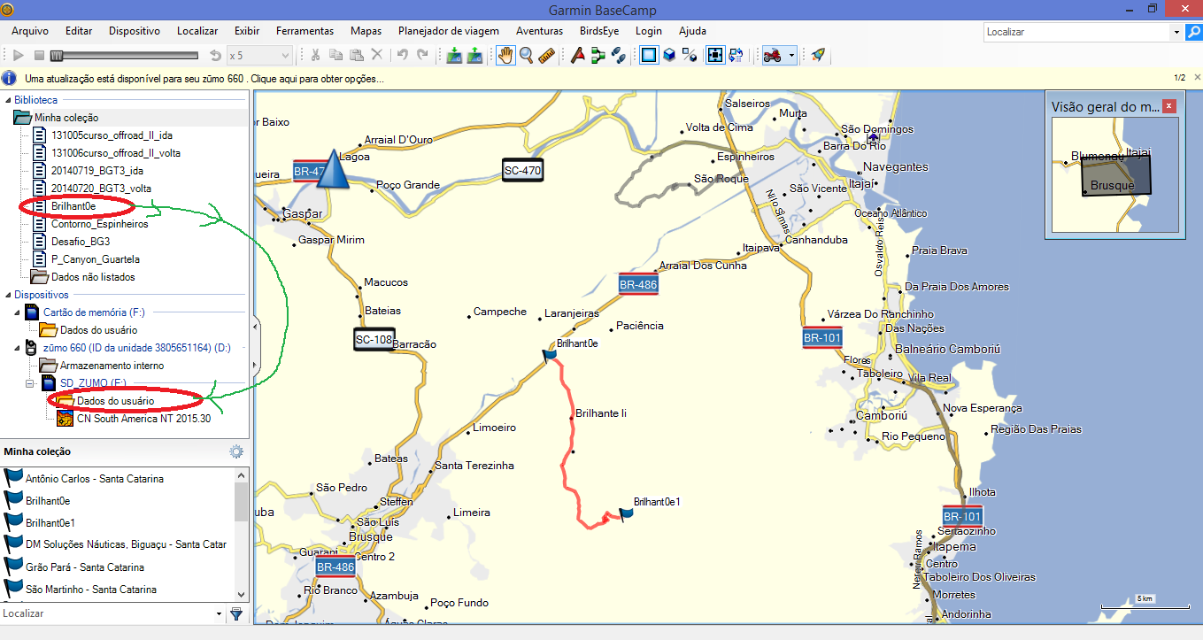 Transferindo do BaseCamp para o GPS