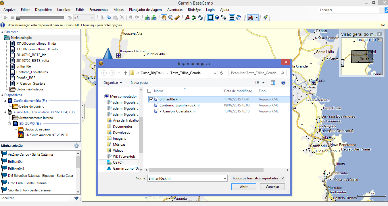 BaseCamp Importando o arquivo